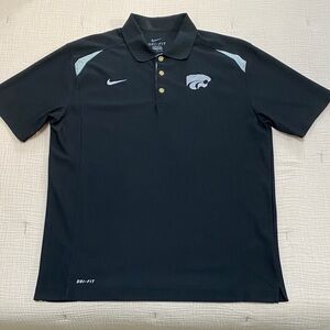 K-State Nike Dri-Fit Black and Gray Polo Shirt
